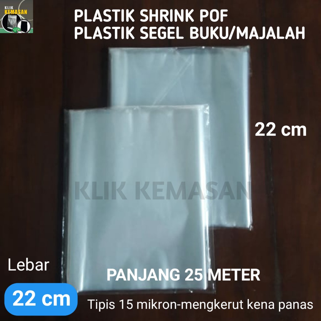 

PLASTIK SHRINK POF 22CM 25METER/PLASTIK SEGEL BUKU MAJALAH STRETCH