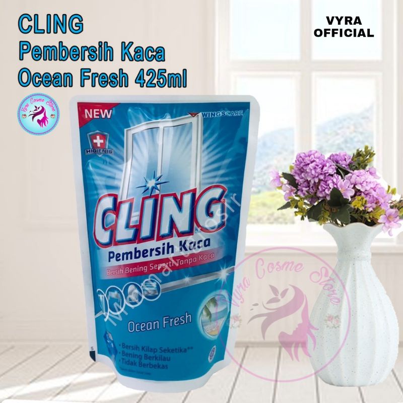 CLING Pembersih Kaca Biru 425ml - Pengkilap Kaca