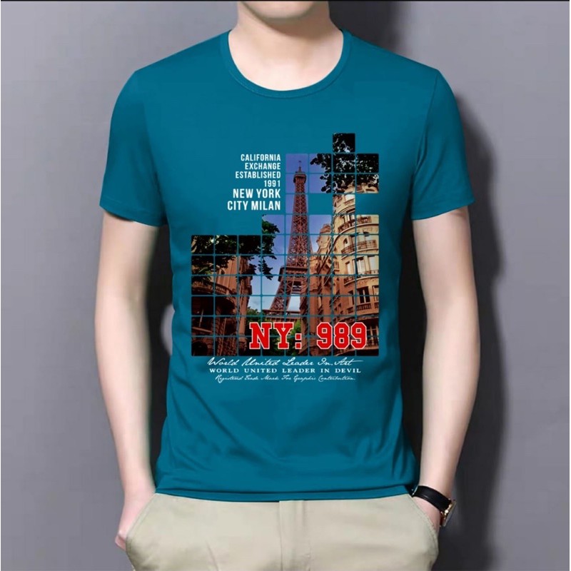 KAOS PRIA LENGAN PENDEK ATASAN OBLONG COWOK MOTIF NY 988 FASHION