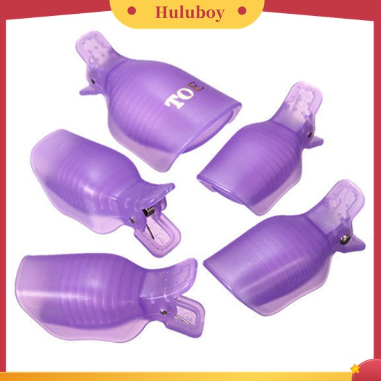 Huluboy Huluboy♡ 5pcs Klip Cap Soak Off Untuk Menghapus Kutek UV Gel