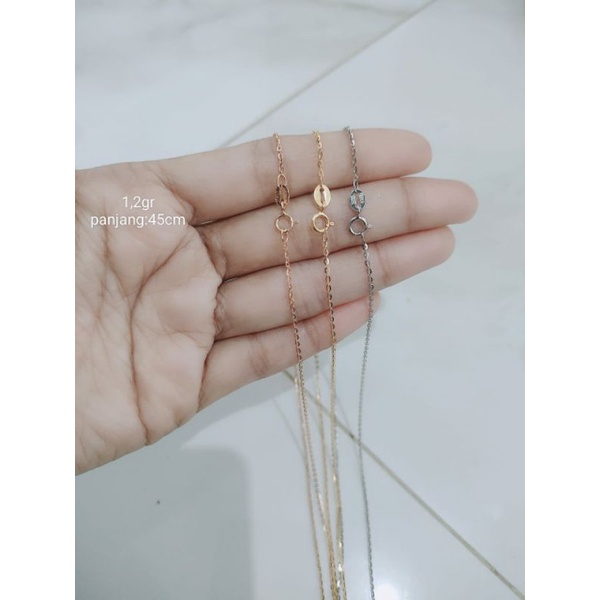 KALUNG PERAK ASLI SILVER 925 LAPIS EMAS/KALUNG RANTAI NORI VENSY KECIL+LIONTIN SWAN MATA PUTIH/ASLI SILVER/FASHION WANITA