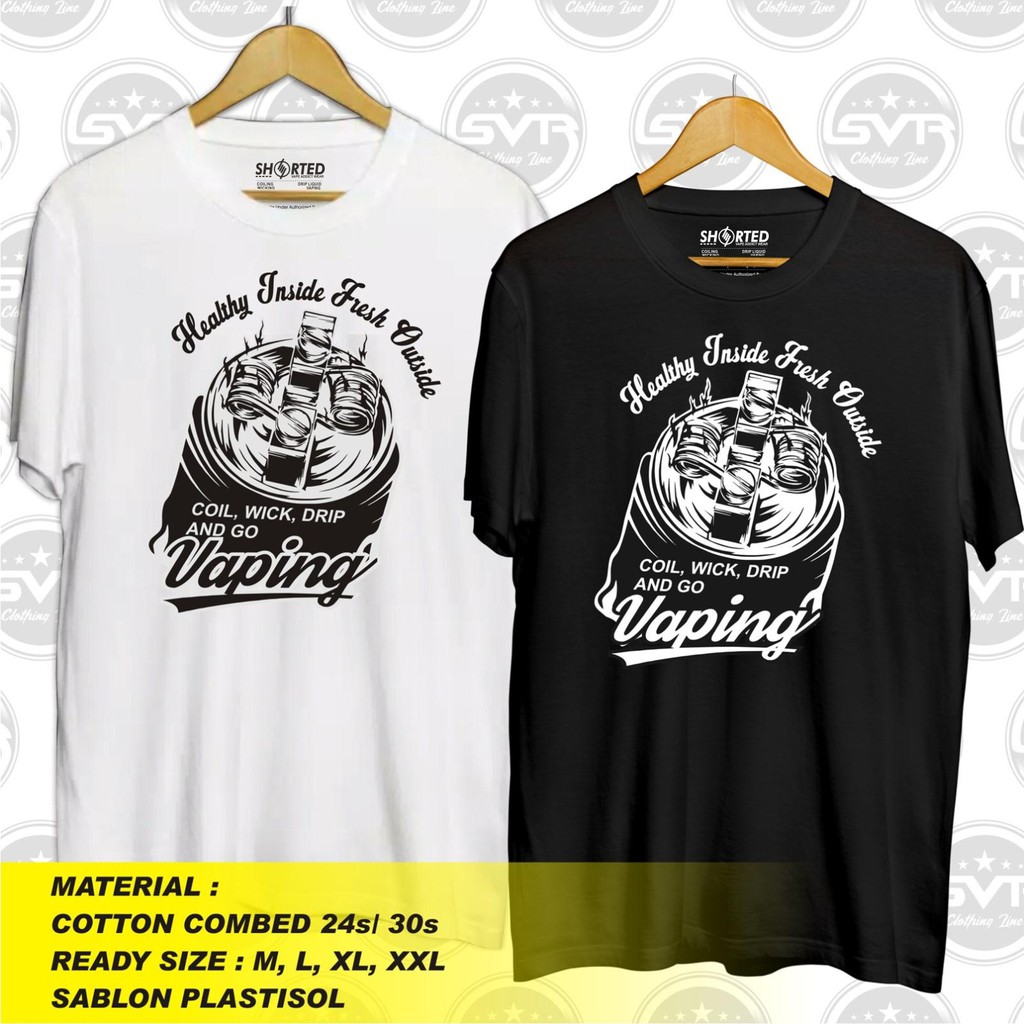Kaos Vapers | Recoil | Distrovape | 100% Cotton | Sablon Plastisol