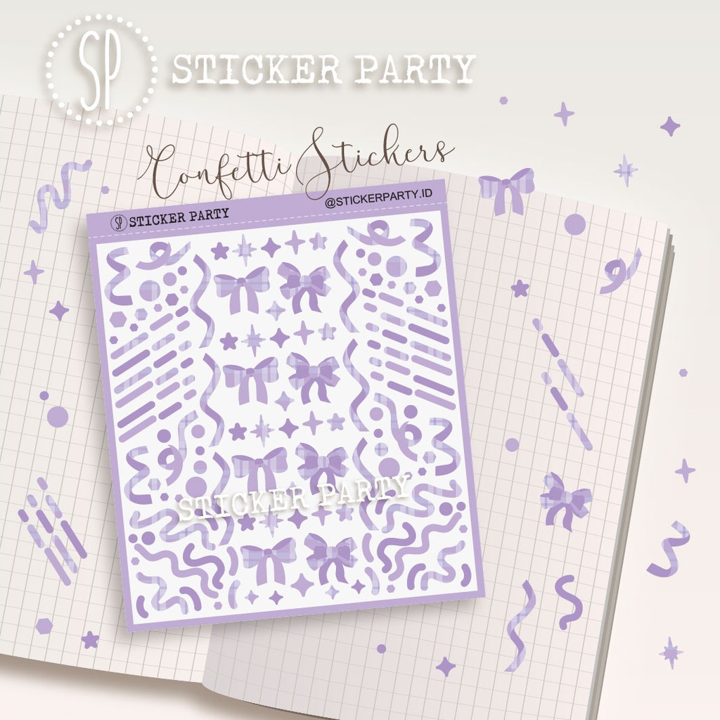

[Sticker Party] Stiker Pita Ribbon Swirl Kecil Motif Kotak Checker Plaid Pastel Polaroid Deco CFTC11 CFTC