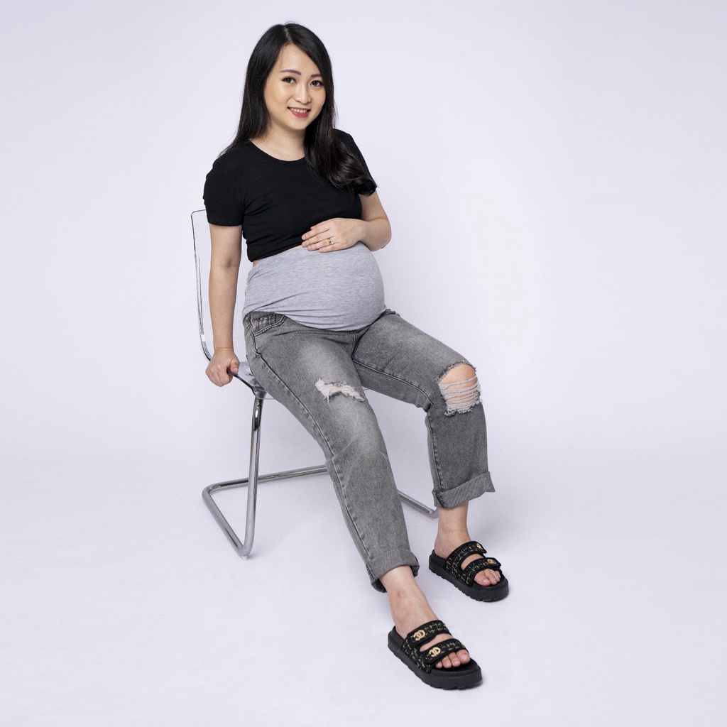 VIERLIN - Jeans 2808 - maternity jeans sobek / jeans hamil