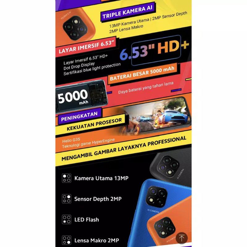 XIAOMI REDMI 9C 4/64 RAM 4 ROM 64 GARANSI RESMI TAM-3