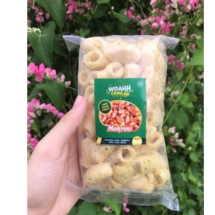 woahhcemilan/aneka cemilann/makanan ringan/keripik/basreng/makaroni/jajanan/ukuran sedang-Makoroni asin
