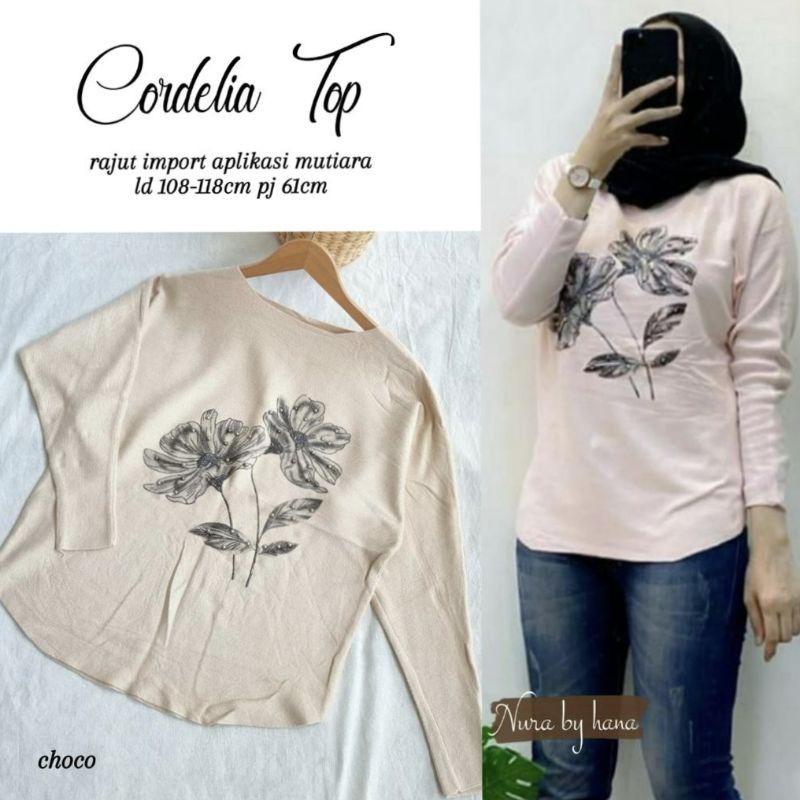 Cordelia top import ori nura by hana atasan import rajut