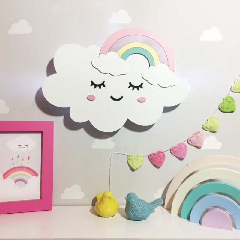 HIASAN DINDING DEKORASI KAMAR ANAK LAMPU TIDUR AWAN