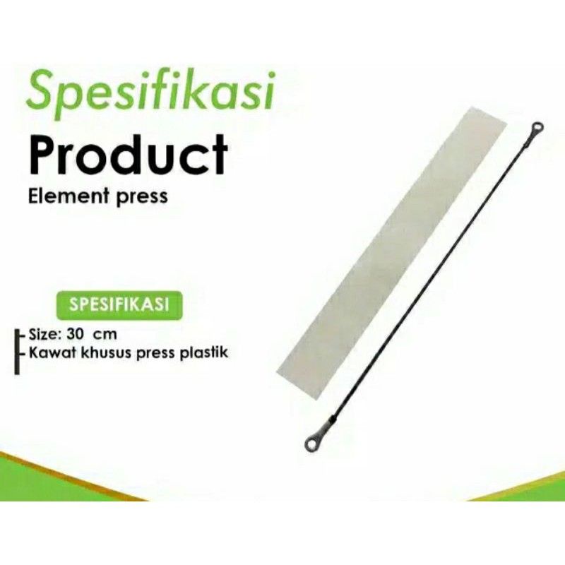 Elemen impulse Sealer ,  FS 200 ,  20cm  , 30cm  40cm lebar 2 mm , Otomatis , Pres Palstik