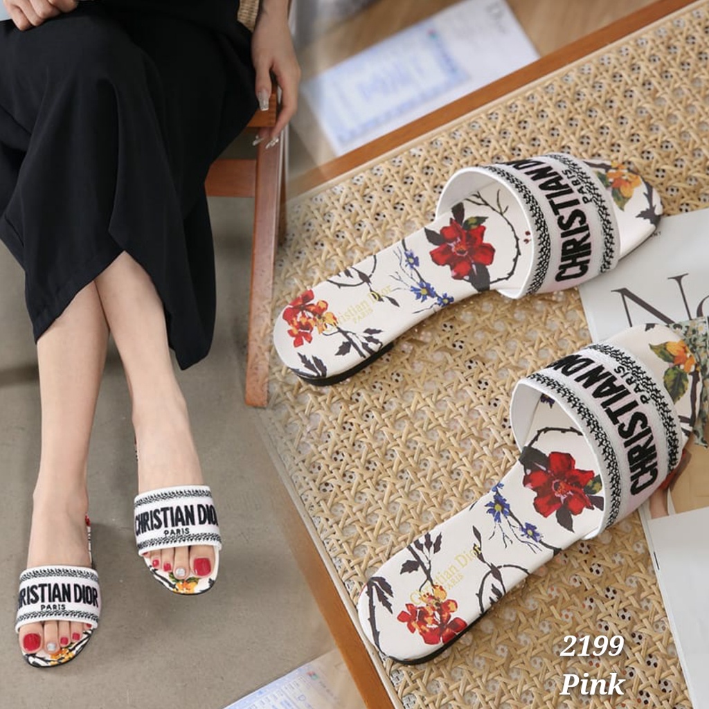 New Arrival Sandal Wanita IMPORT SET Slipper Slop Flat Nyaman 2199