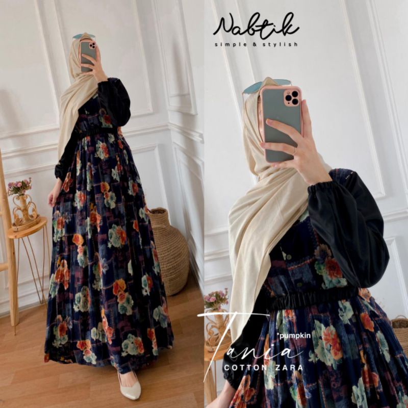 Tania Dress / Dress kekinian / gamis katun / By Nabtik Ori Solo