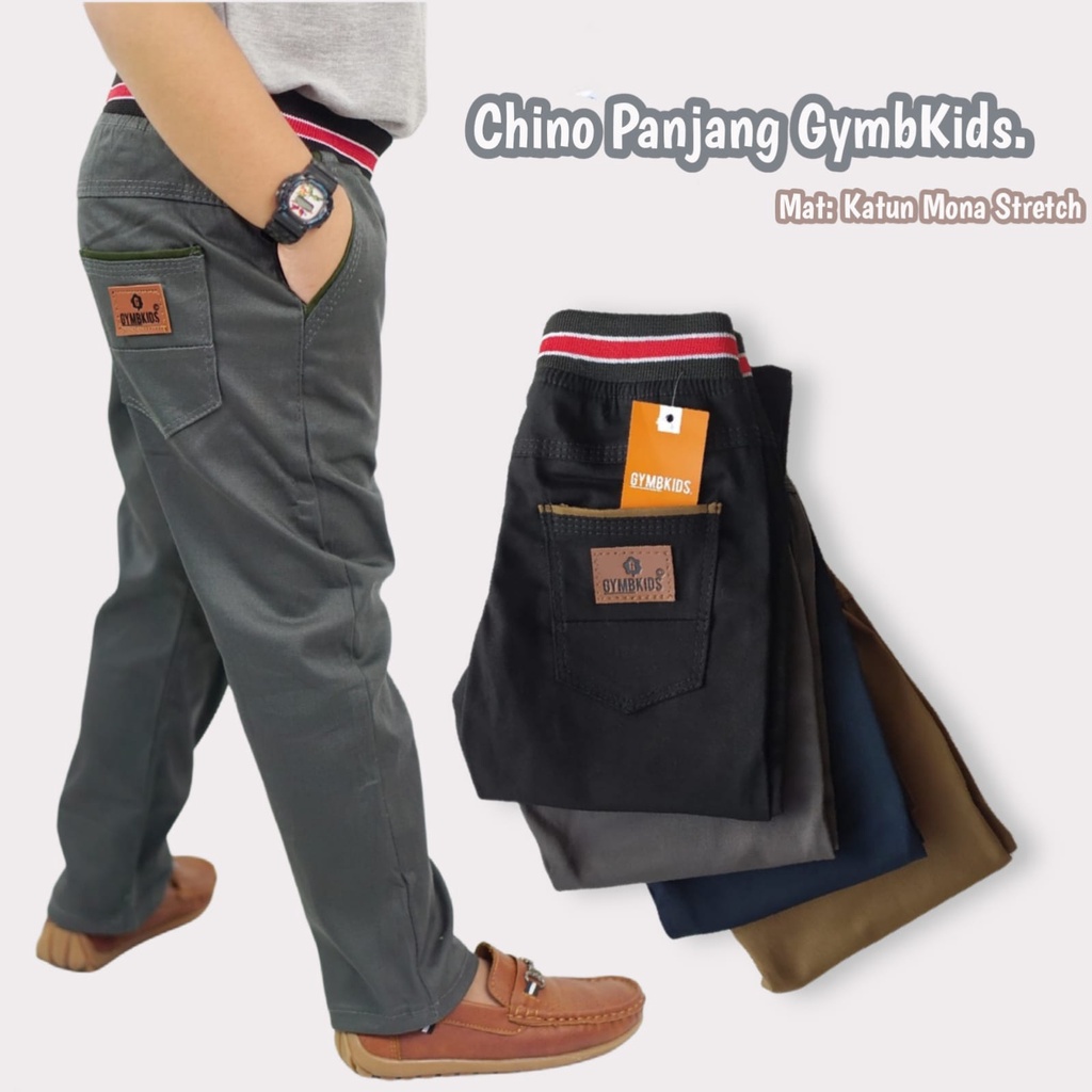 Gymbkids Celana Panjang Chinos Chino Katun Mona Anak Laki Cowok 8 9 10 Tahun (161820) PREMIUM