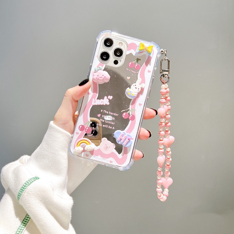 Case Motif Kartun Hati Warna Pink Untuk IPhone 11 12 13 PRO X XS MAX XR 7 8 PLUS