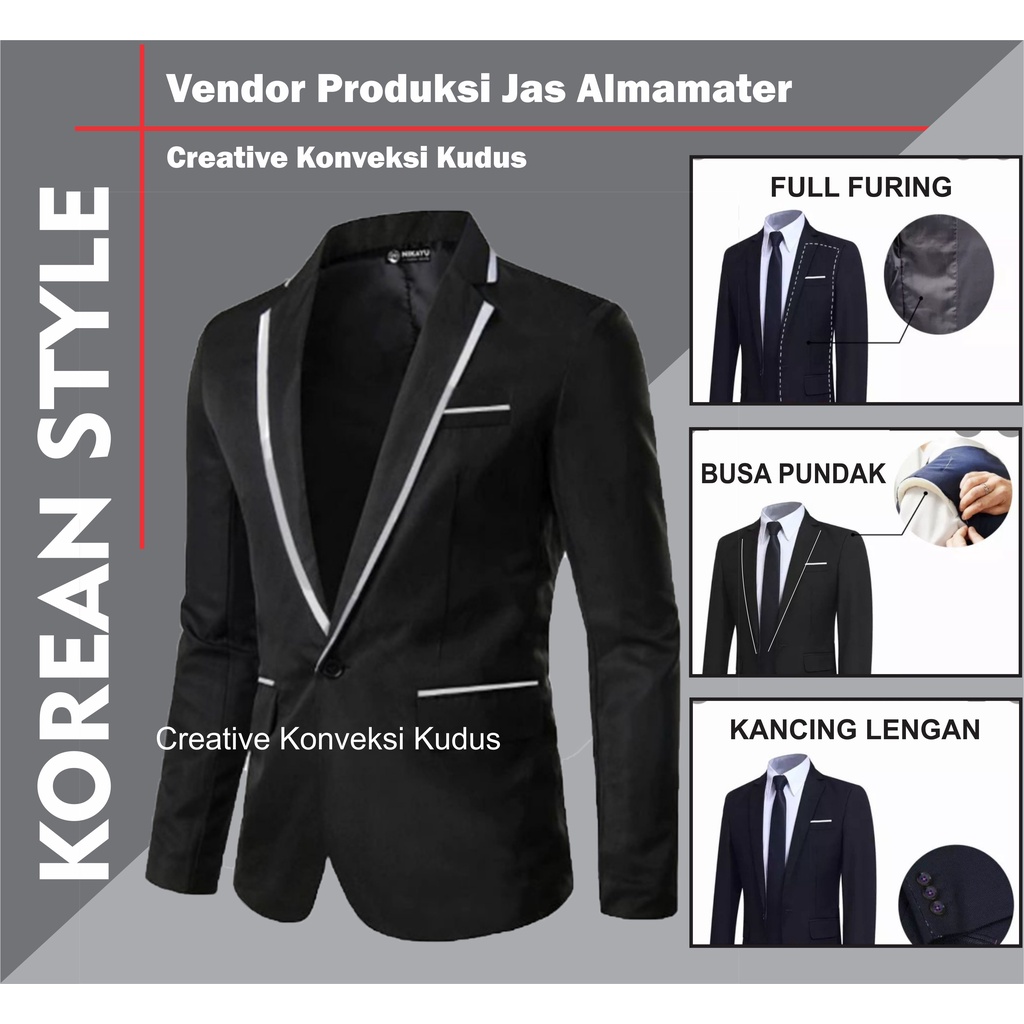 (BISA COD) Jas blazer pria / jas osis sekolah / almet sekolah osis / jas formal / jas wisuda