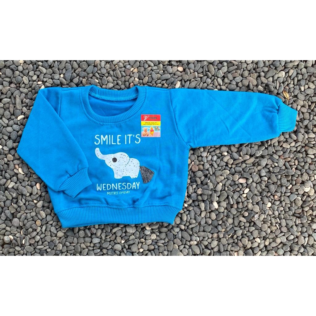 sweater anak lucu atasan lengan panjang 3-18 bulan motif gajah