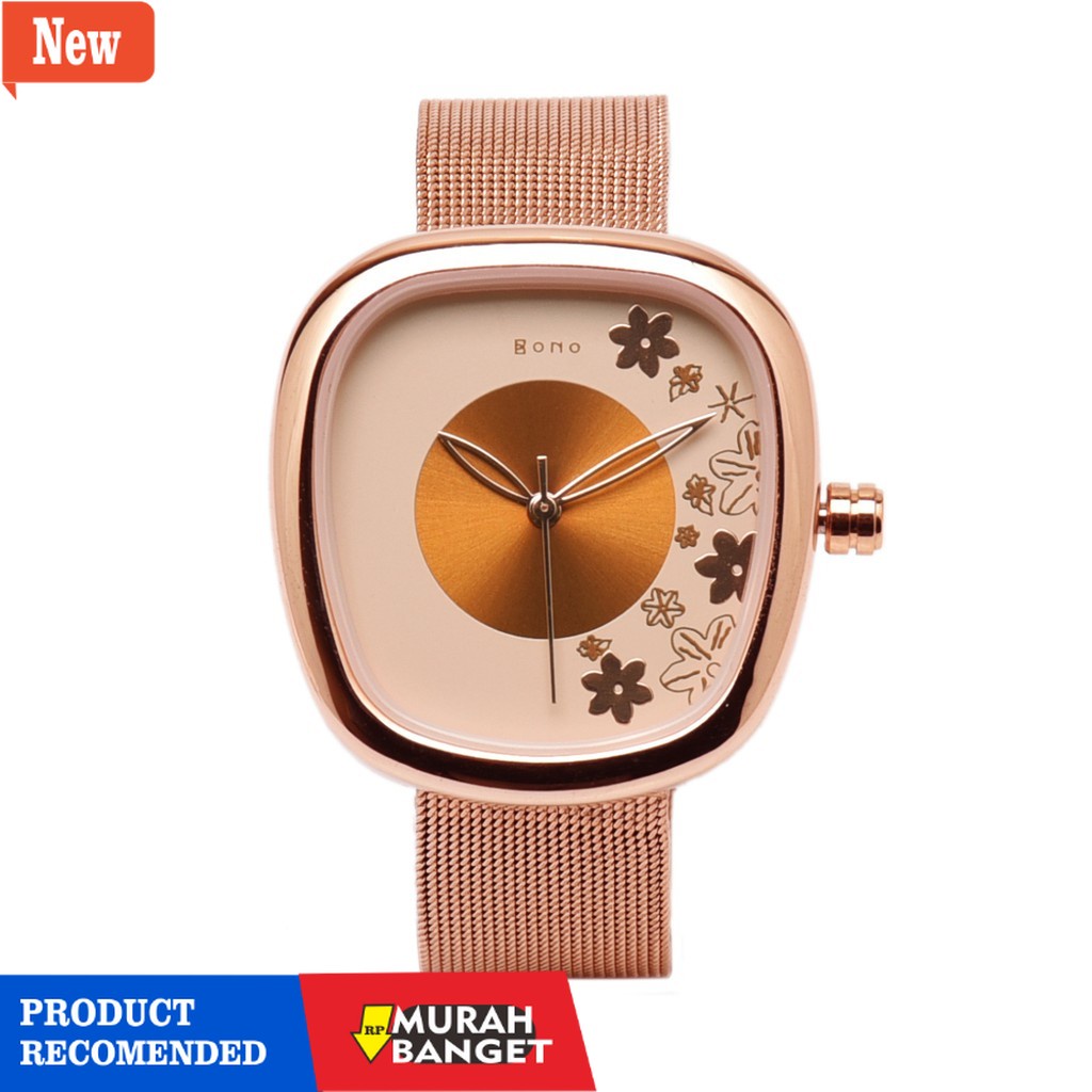 Jam analog wanita terbaik- Bono Watch Siena Bloom Milanese