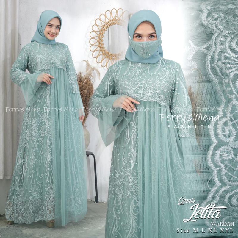 Realpict gamis jelita//gamis tulle terbaru//gamis kekinian