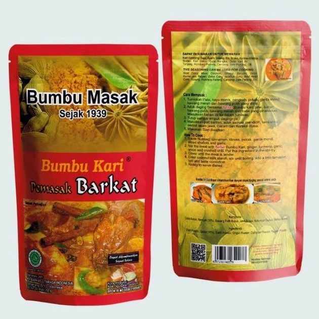 

Barkat - Bumbu Kari 100% Asli Padang 250gr