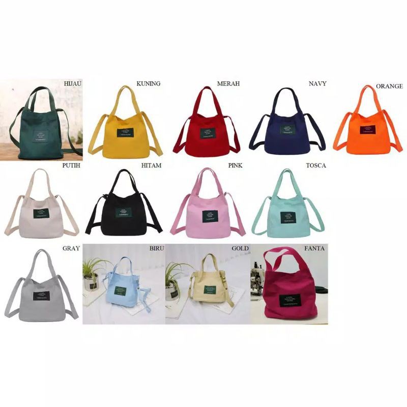 TOTE BAG WANITA TAS KANVAS FASHION KOREA MURAH