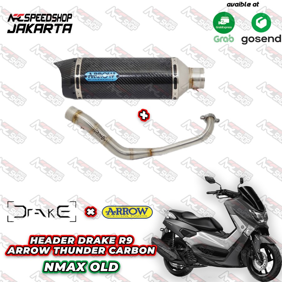 KNALPOT ARROW THUNDER CARBON HONDA NEW NMAX 155 2018 FULLSYSTEM