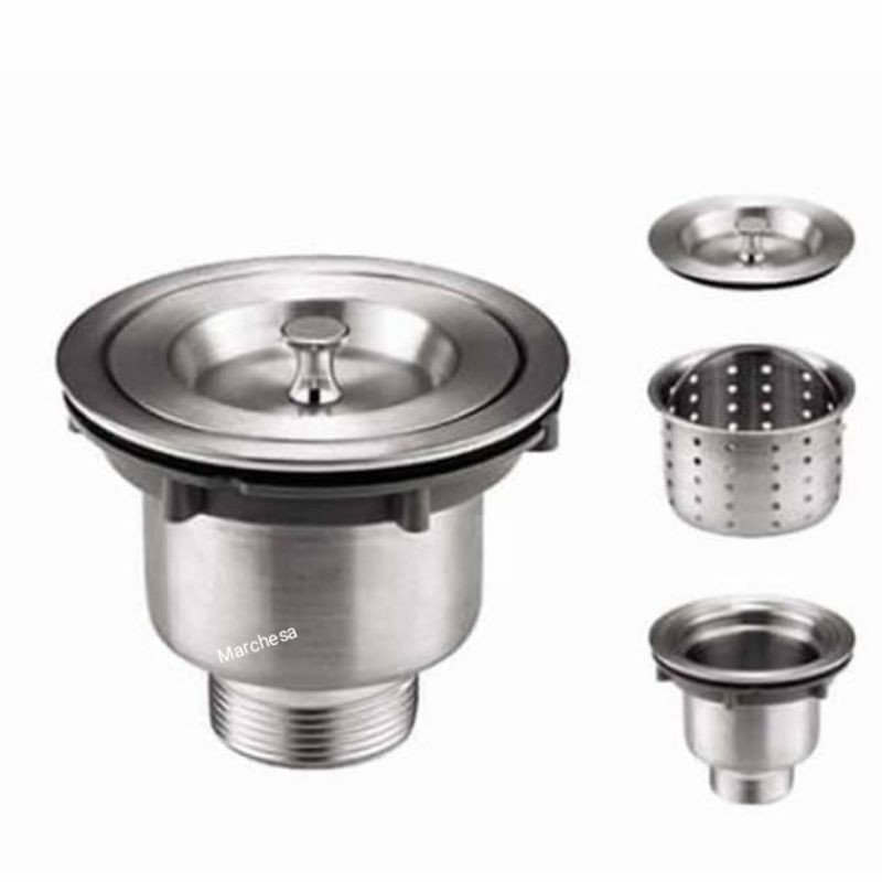 Afur BCP Full Stainless Steel Ukuran 4 inchi/Saringan Bak Cuci Piring