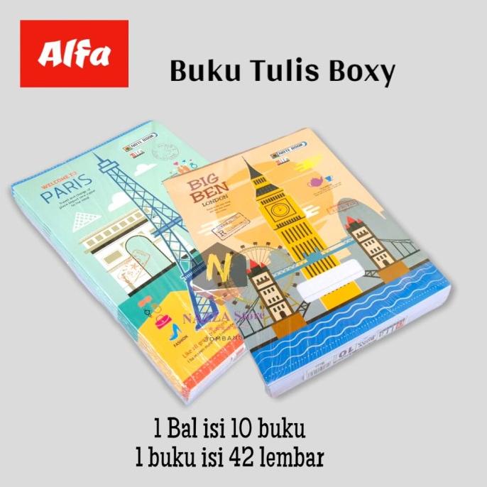 

Office & Stationery | Buku Tulis | Alfa Premium Buku Tulis Boxy Isi 42 Lembar 10 Buku | Best Seller