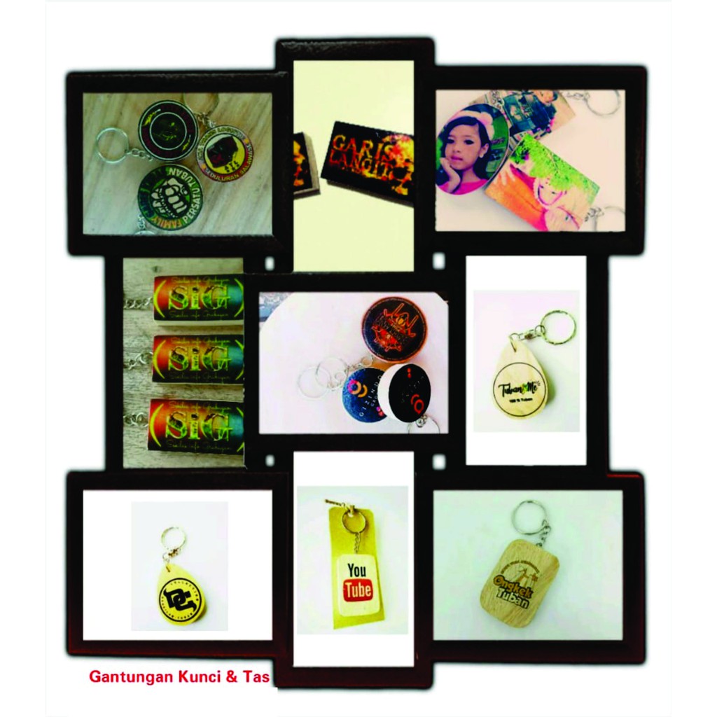 GANTUNGAN KUNCI CUSTOM ganci kayu tebal 1,5cm custom foto dan logo