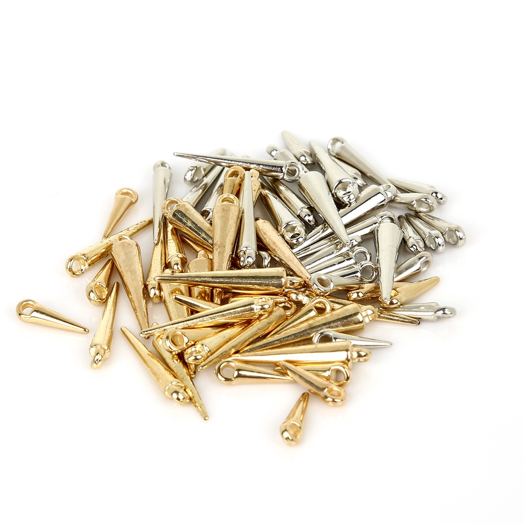 4x13mm/4x23mm/5x24mm Plated Rhodium/Gold Plastic CCB Charm Pendant Untuk Aksesoris Pembuatan Perhiasan Liontin DIY