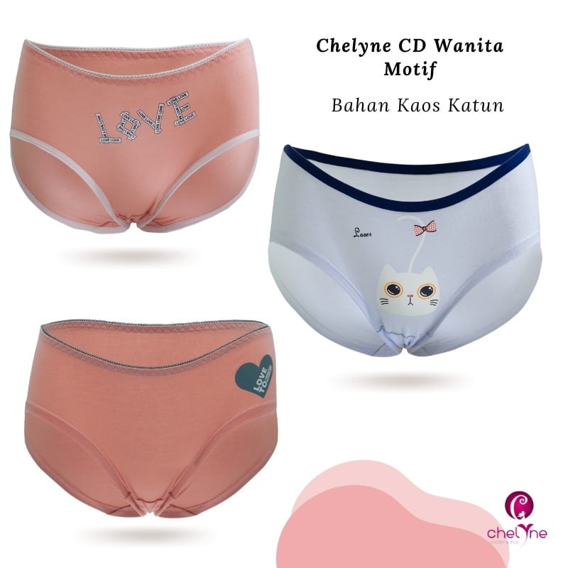 CD Wanita Chelyne Motif T1217 / T1124 / T1270 - Bahan Kaos Katun