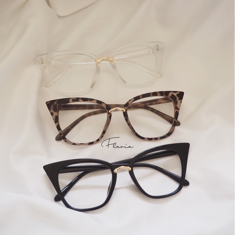 Flavia Eyewear - Kacamata Sassy Square Acetat (custom minus, photochromic, blueray, bluechromic dan photobrown)