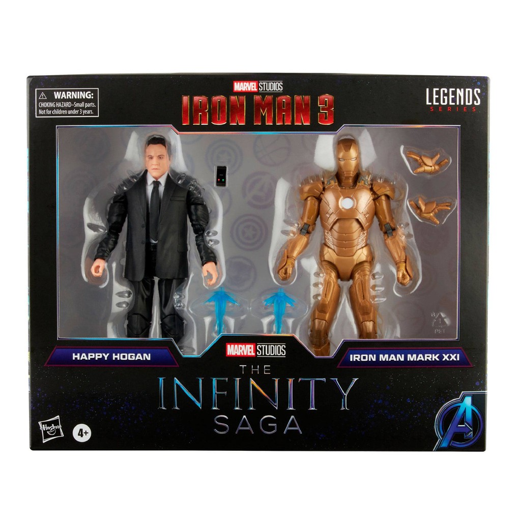 MARVEL Studios Legends Infinity Saga Iron Man 3 Happy Hogan & Iron Man Mark 21 Midas Premium Figure
