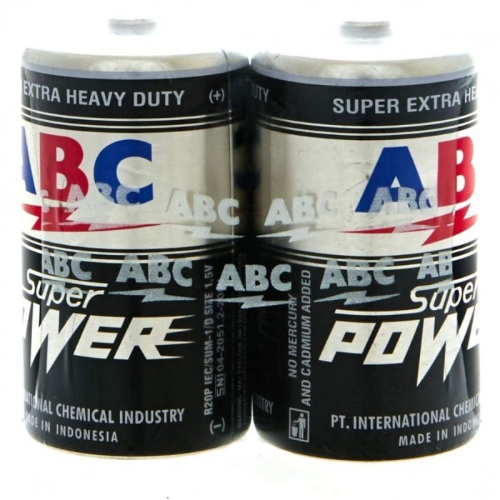 Baterai battery ABC hitam besar ukuran size D super power 2 pcs