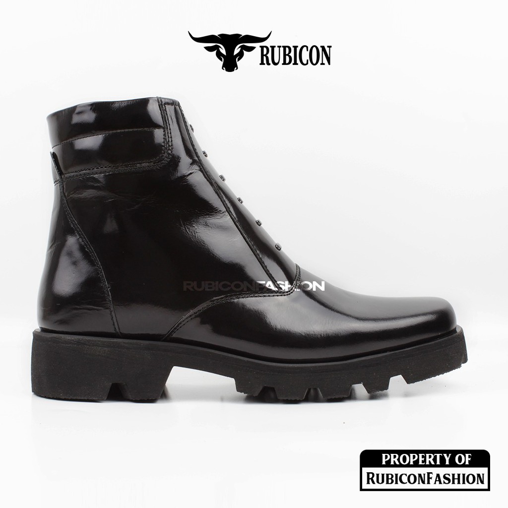 SEPATU PDH PDL POLISI POLRI TNI GLOSSY  FORMAL KULIT ASLI RESLETING ORIGINAL RUBICON RADIAL BIG SIZE