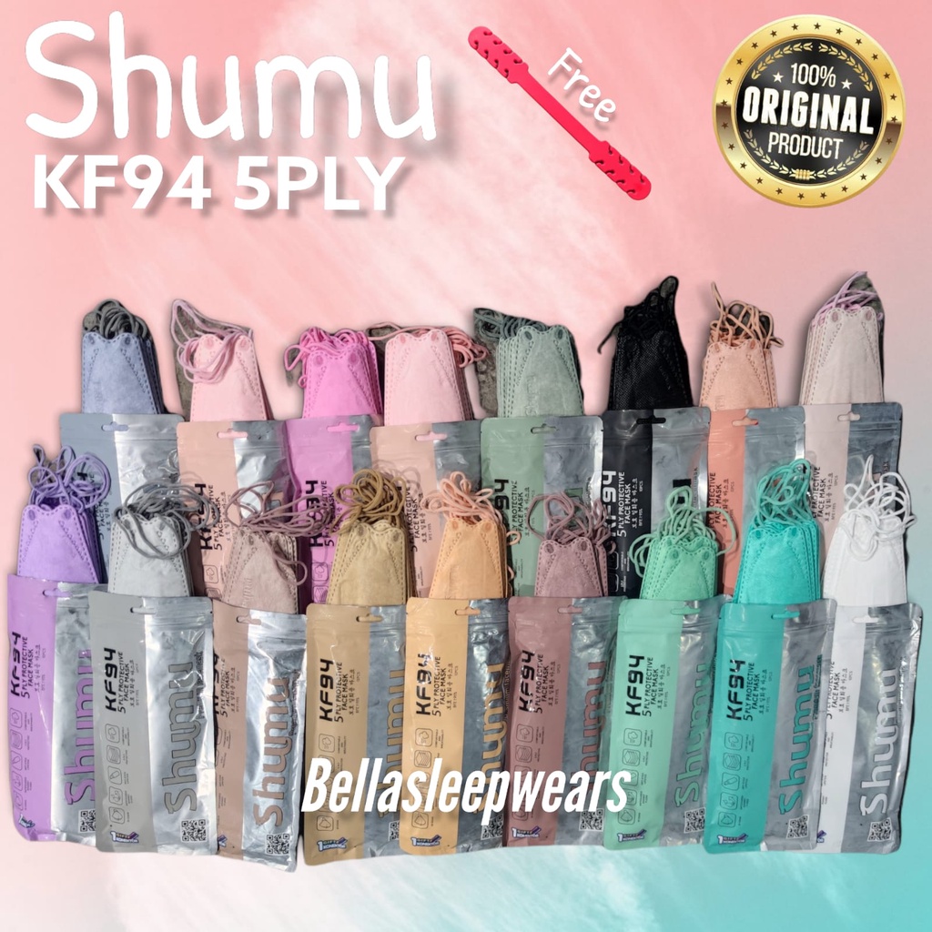 [ SHUMU KF94 5PLY ] MASKER KF94 SHUMU 5PLY KEMENKES AKD WARNA WARNI  BONUS KONEKTOR