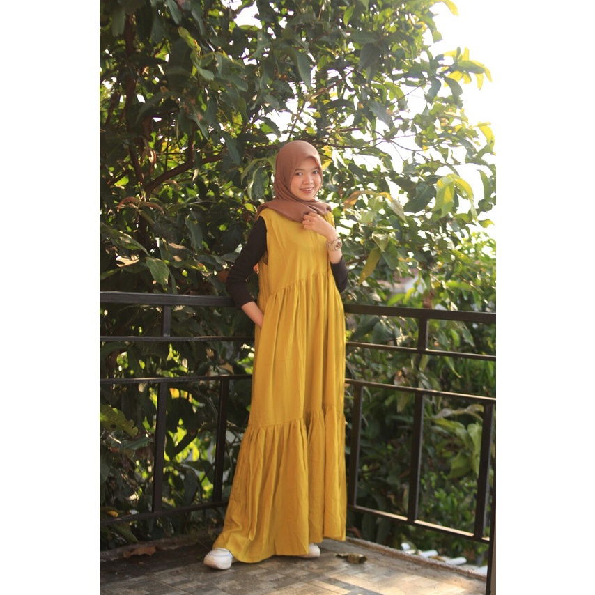 INNER POLOS/INNER DRESS/DRESS WANITA/INNER TANPA LENGAN/LONG INNER DRESS