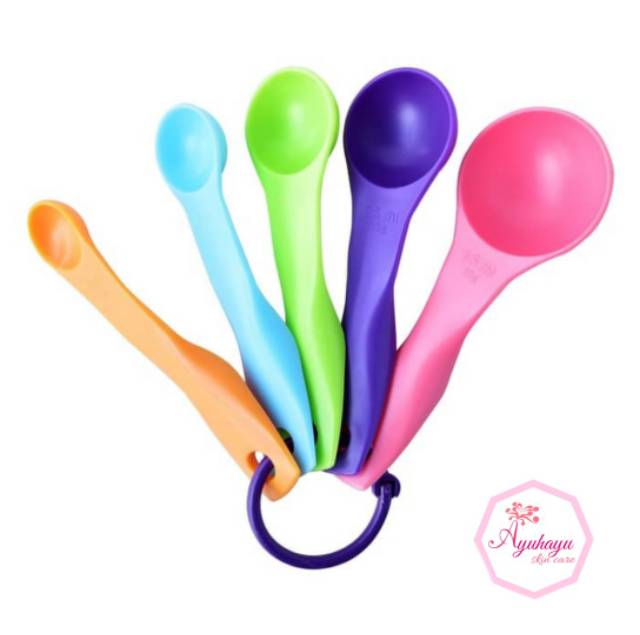 SENDOK TAKAR 5 SET WARNA WARNI COLORFUL MEASURING SPOON SET 5 IN 1 SERBAGUNA