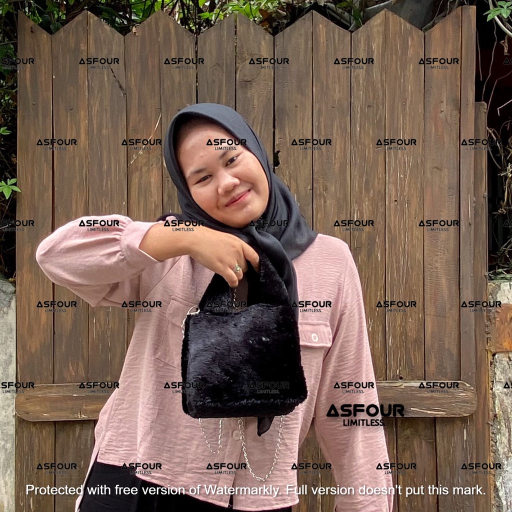 Asfour - Tas Dolli Mosfera Bag Electric Colors Tas Bulu Selempang Wanita Tas Bulu Mini HandBag