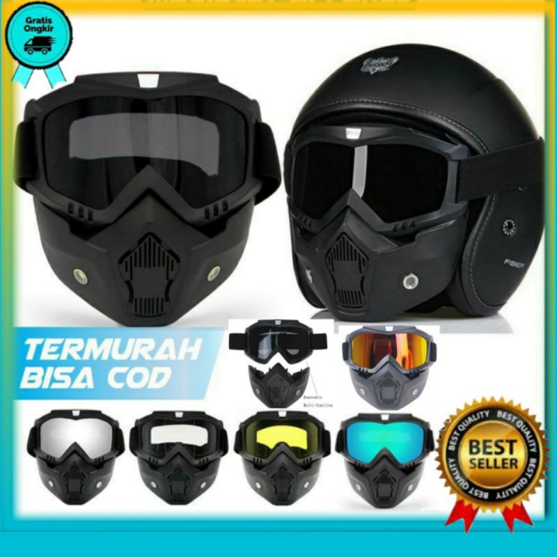 Kacamata Goggle Mask Helm Topeng Full Face Goggles Gogle Cross Dewasa SNI Motor Trail