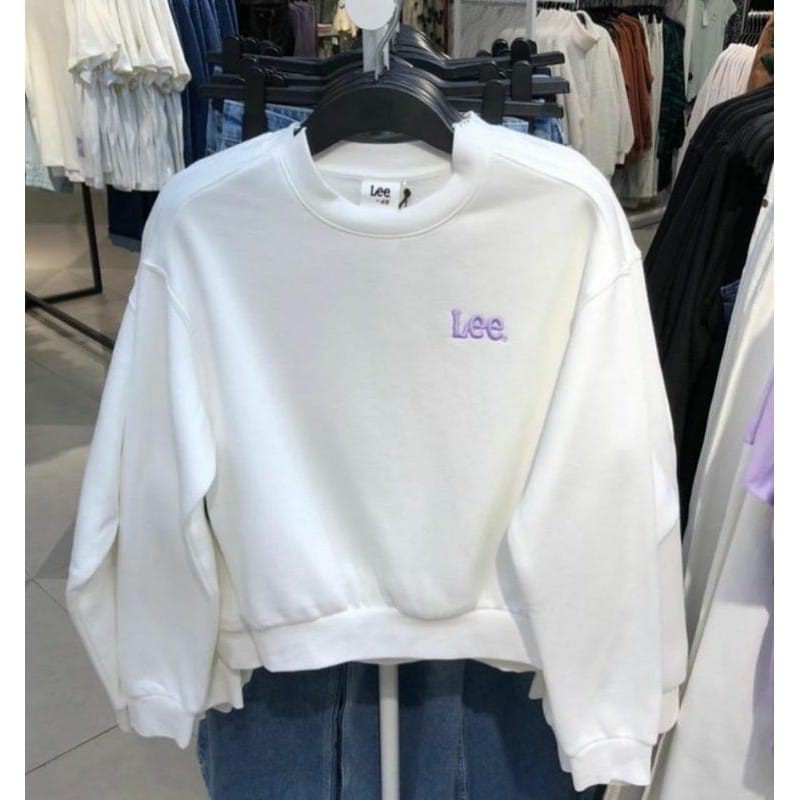 Sweater oversize  wanita Lee white switer wanita pria  sweater unisex remaja casual