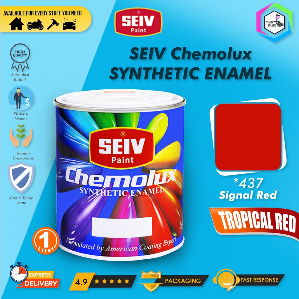 CAT BESI KAYU SEIV CHEMOLUX SUPER *437 Signal Red