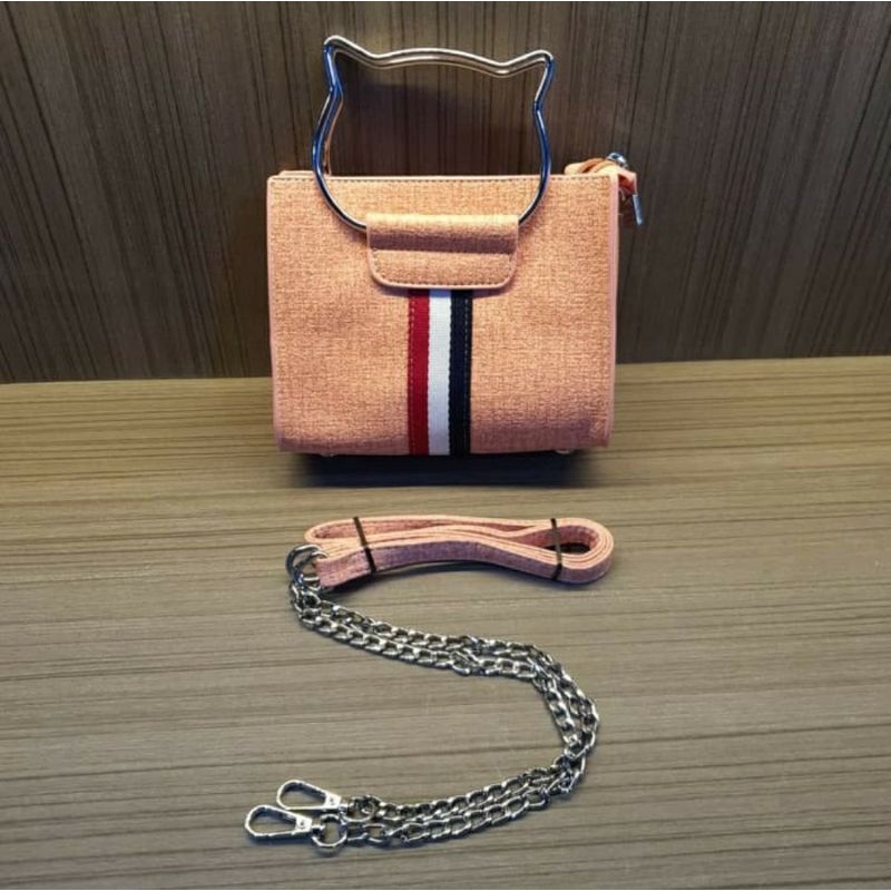Tas Wanita Import / Tas Selempang / Hand Bag Wanita Unik Lucu Merah Pink