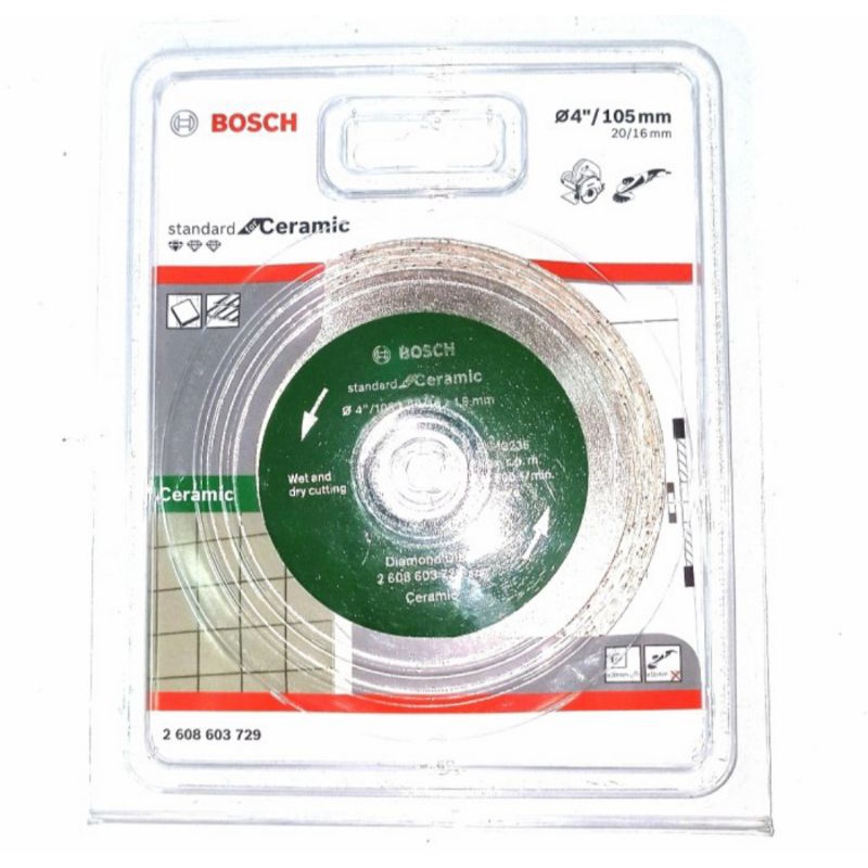 Diamond Wheel / Mata Potong Keramik Bosch Dry/Wet 4&quot; (105mm)