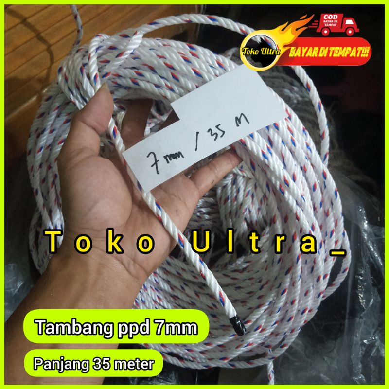 TALI MOBIL 7MM (50 METER) / TAMBANG 7MM PPD / TALI KILOAN / TAMBANG ECERAN / TALI ECERAN / TALI PLASTIK / TAMPAR 7MM / TAMPAR PPD / TAMBANG PIK UP / TALI JEMURAN / TALI KAPAL / TALI PROYEK / TAMBANG KAPAL / TALI JANGKAR