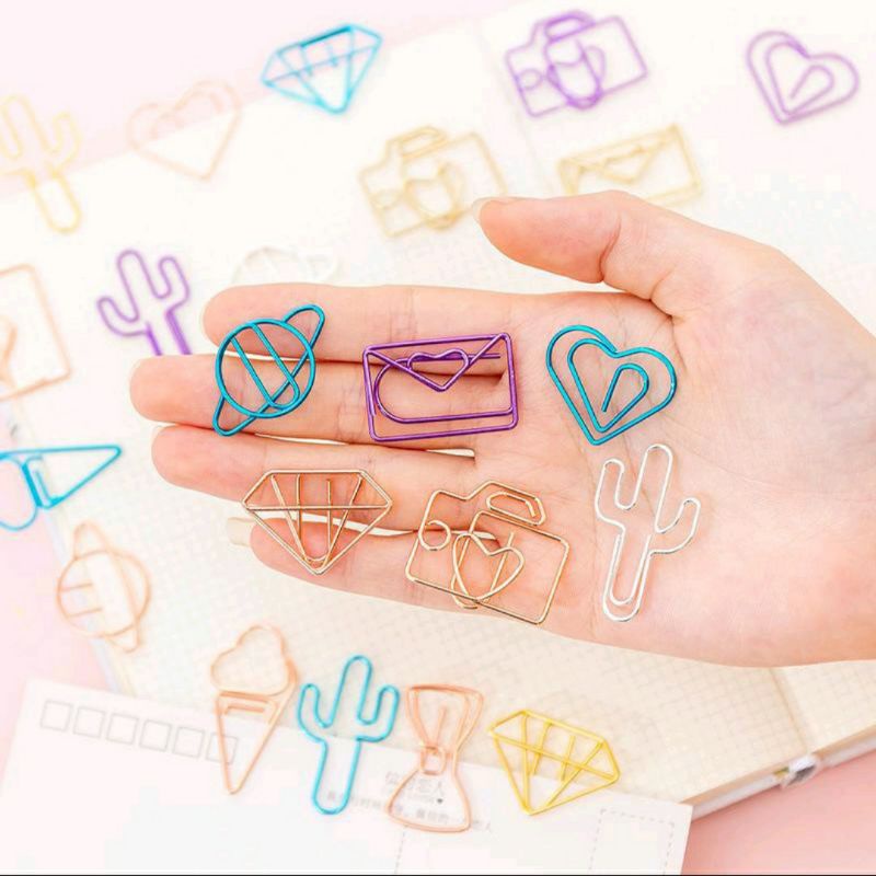 

Paper Clip Aneka Bentuk Aesthetic Warna Rosegold dll PC01 - Doaejo
