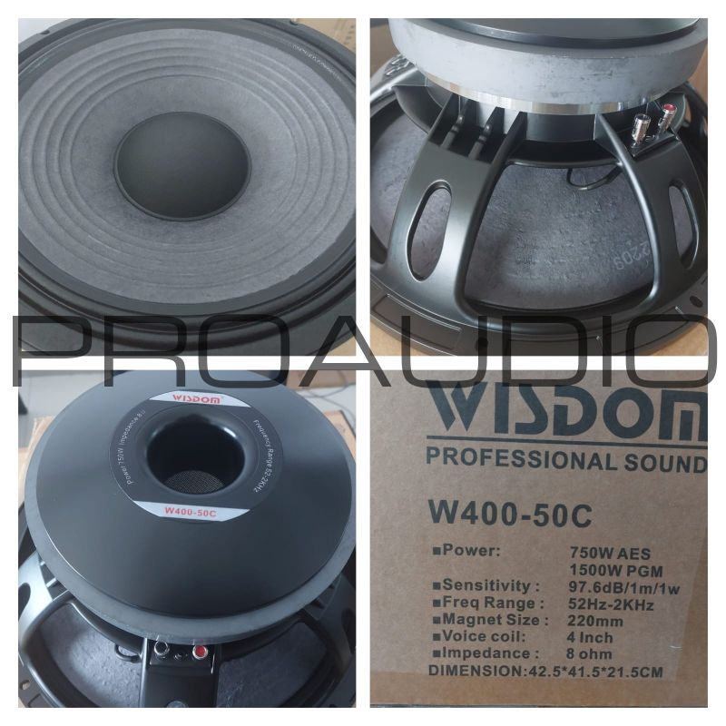 Komponen Speaker Wisdom 15 Inch W400-50C W 400 50 C W400-50C ORIGINAL