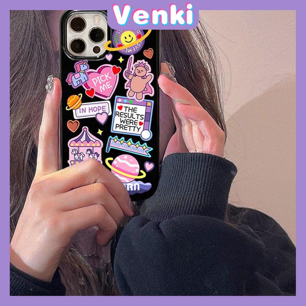 iPhone Case Silicone Soft Case Black TPU Glossy Big Hole Camera Protection Shockproof Cute Cartoon For iPhone 13 Pro Max iPhone 12 Pro Max iPhone 11 Pro Max iPhone 7Plus iPhone x xr