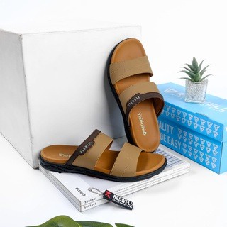 Sendal Kulit Asli Pria Sandal Slop Casual / Sendal Jepit Slide (GRATIS ONGKIR) BISA COD (BAYAR DITEMPAT)