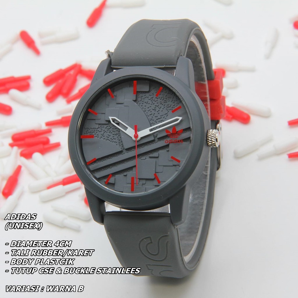 JAM TANGAN UNISEX FASHION TALI RUBBER BODY BULAT