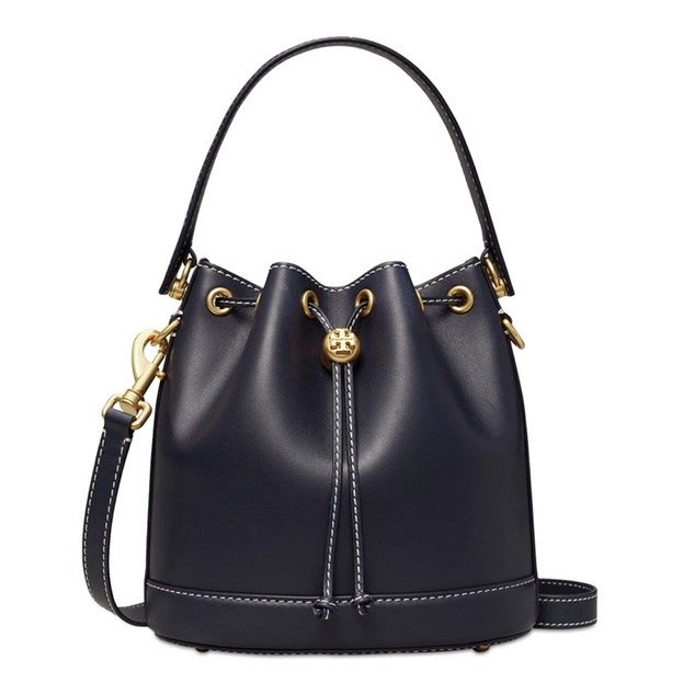 Tory Burch T Monogram Leather Bucket Bag