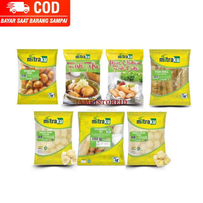 

(JAMBISTOREID) PILIH PENGIRIMAN INSTAN Mitraku All Variant 500gram Dumpling Keju Ayam Fish Cake Otak-Otak Bolognese Siomay Tofu Seafood Bakso Salmon Mix Frozen Food